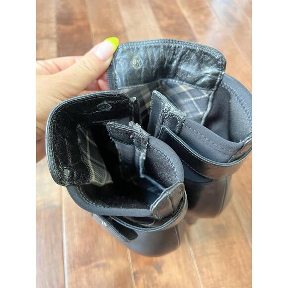 Aquatalia Black Leather Side Zip Royal Waterproof High heel Bootie Italy US 8.5 - Picture 11 of 12